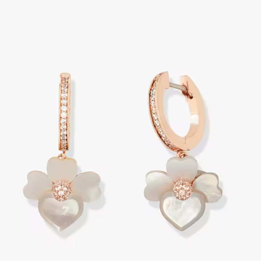 Pansy Pavé Drop Mini Hoops